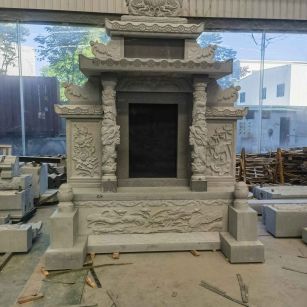 吉林市 芝麻灰高档墓碑、土墓，一套也支持定做