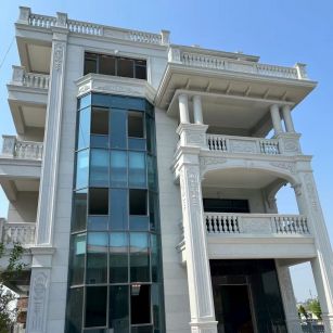 吉林市 芝麻白花岗岩别墅外墙干挂效果展示