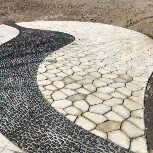 吉林市 黄金麻冰裂缝室外铺装效果完美展示