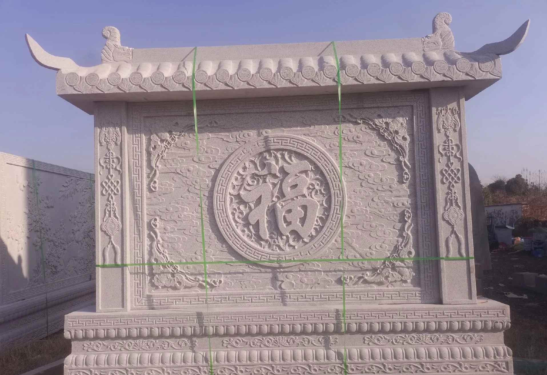 吉林市 芝麻白花岗岩屏风，照壁，影壁