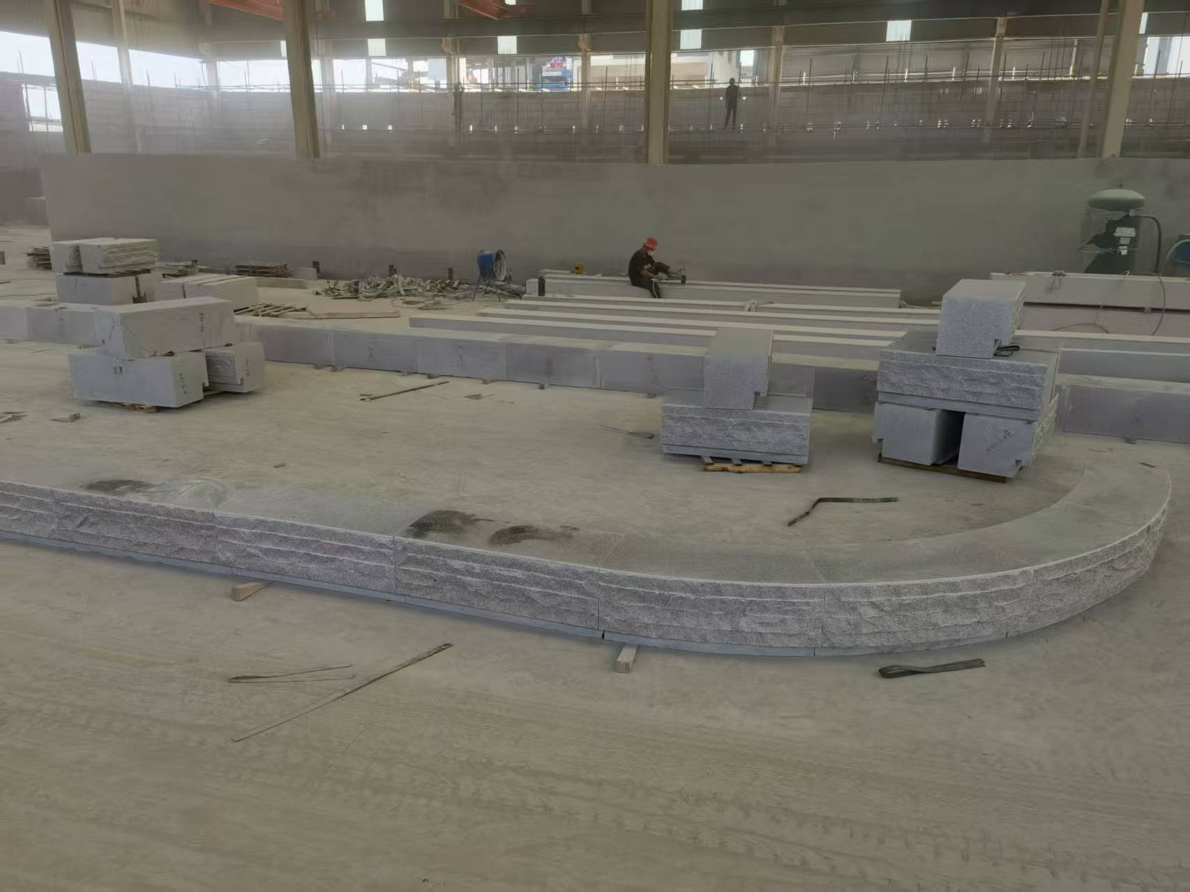 吉林市 芝麻白整石坐凳（光面+自然面）