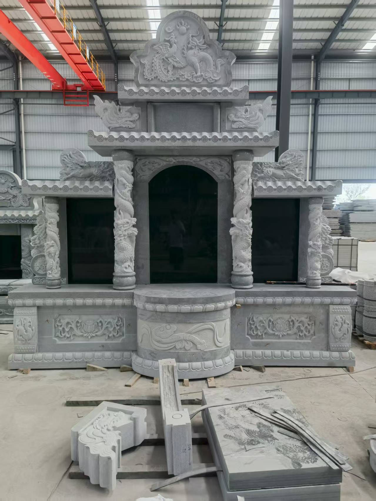 吉林市 芝麻灰高档墓碑，土墓，可定制