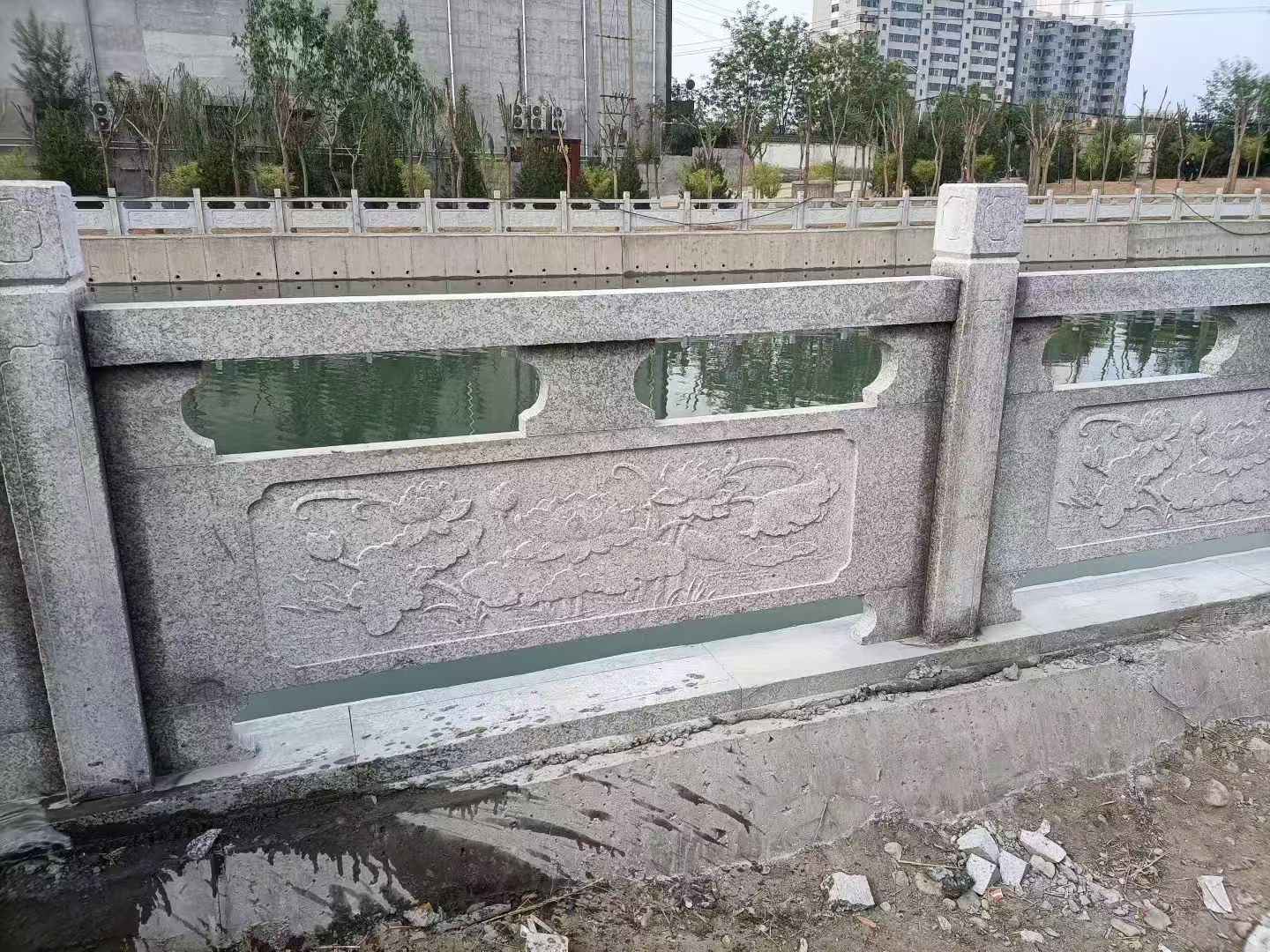 吉林市 芙蓉白大花桥梁、河道，石材栏杆、围栏、护栏