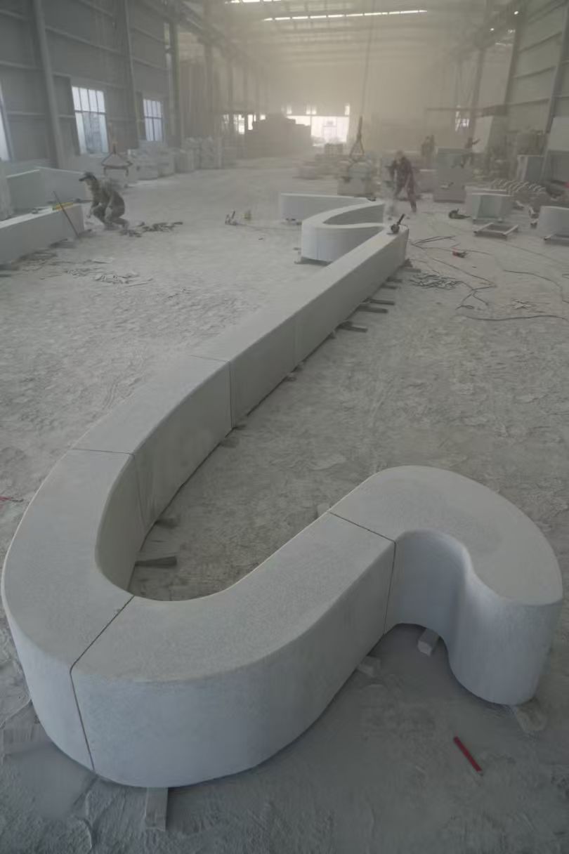 吉林市 花岗岩整石坐凳拼装